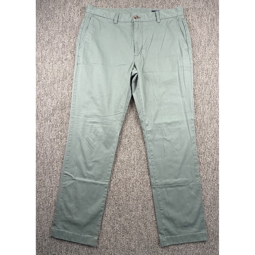 Vineyard Vines Breaker Pant Mens 34x32* Green Chino‎ Stretch Cotton Trousers